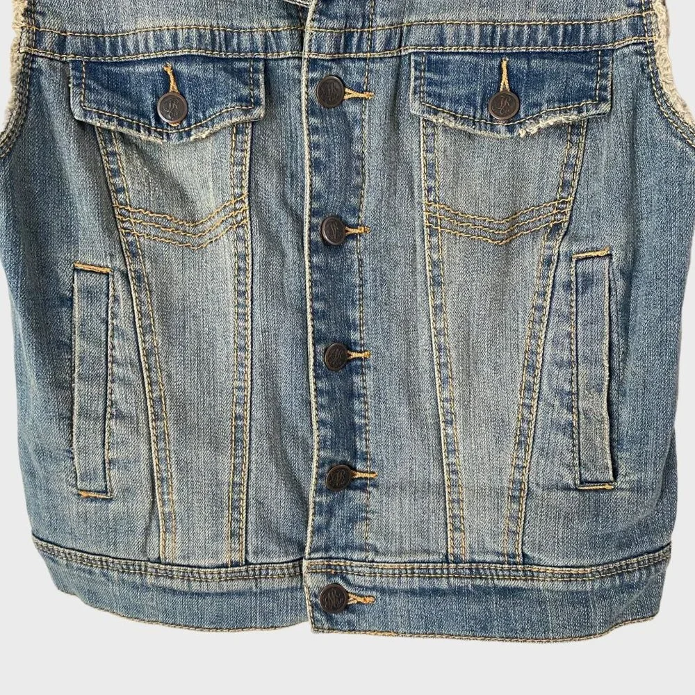 American Rag Denim Jean Vest Women's Medium Button-Front Sleeveless Medium Wash - Picture 6 of 10